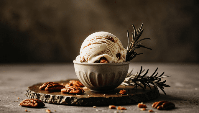 Vegan Gelato: Rosemary and Pecan Brittle