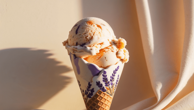 Vegetarian Recipe for Peach and Lavender Gelato