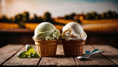 Vegetarian Basil and White Chocolate Gelato