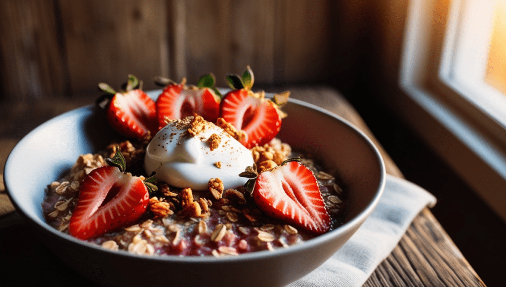 High-Protein Vegan Strawberry Baked Oats Recipe