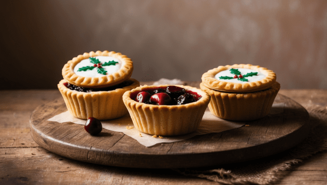 Vegan Mince Pies with Cherry and Hazelnut