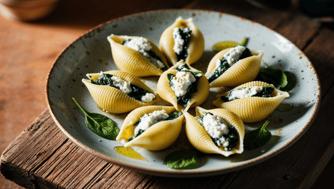 Vegan Spinach and Ricotta Stuffed Shells