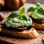 Mushroom Crostini with Garlic Basil Vegan Ricotta "Cheese" Spread