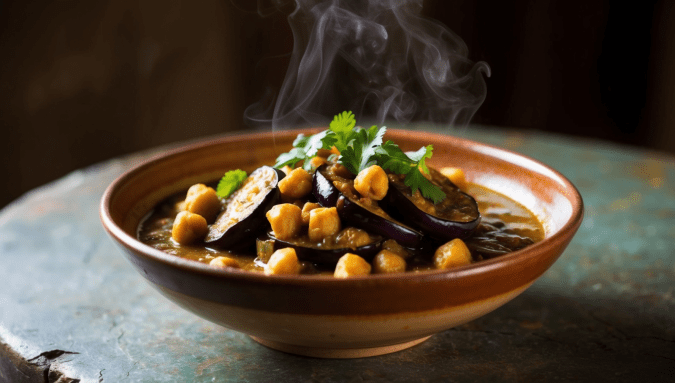 Roasted Eggplant Curry with Chickpeas: A Flavorful, Hearty Vegan Delight