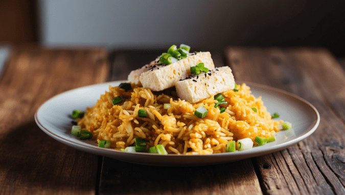 Golden Fried Rice with Scrambled Tofu Recipe