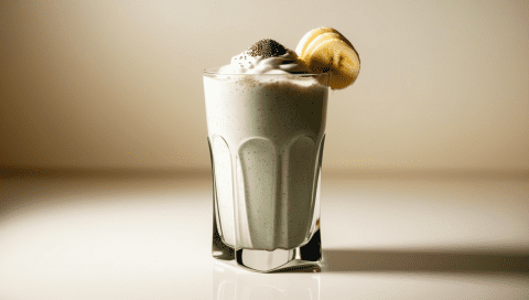 Pea Protein Shake: A Creamy and Nutritious Blend of Pea Protein, Almond Milk, and Banana