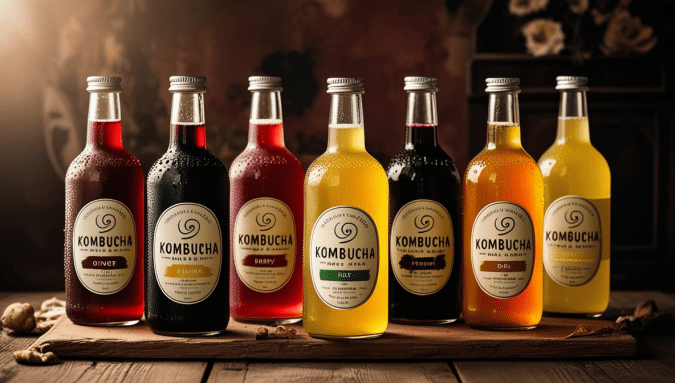 Kombucha (Various Flavors): A Refreshing, Fermented Tea Drink