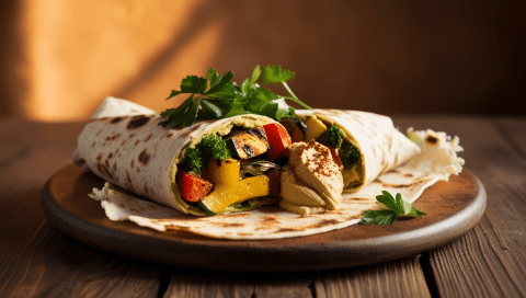 Grilled Vegetable & Hummus Wrap Recipe