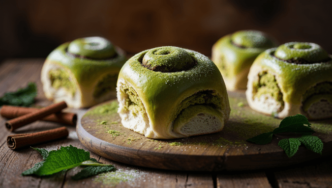 Vegan Matcha Cinnamon Rolls