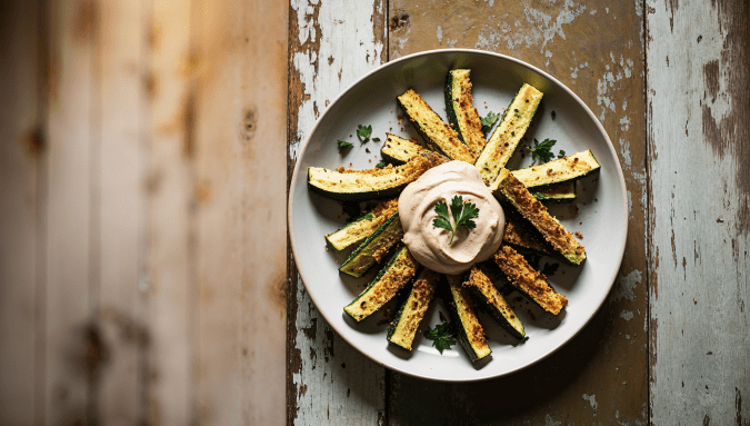 Vegan Air Fried Zucchini Fries Recipe