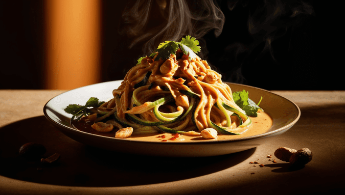 Zucchini Noodles with Peanut Sauce Recipe